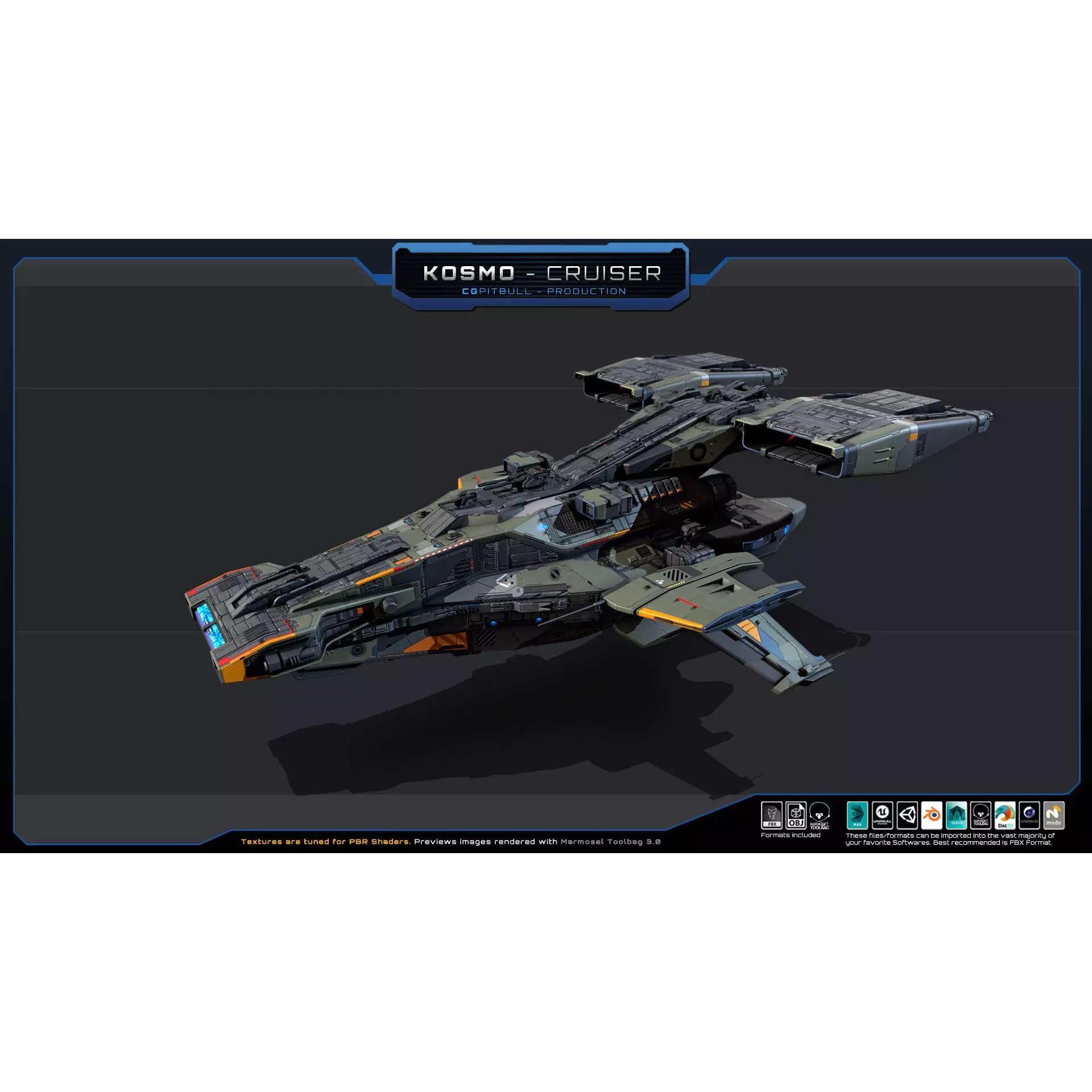 Starships Pack03 - Low-Poly Game-Ready 3D Model - View 16