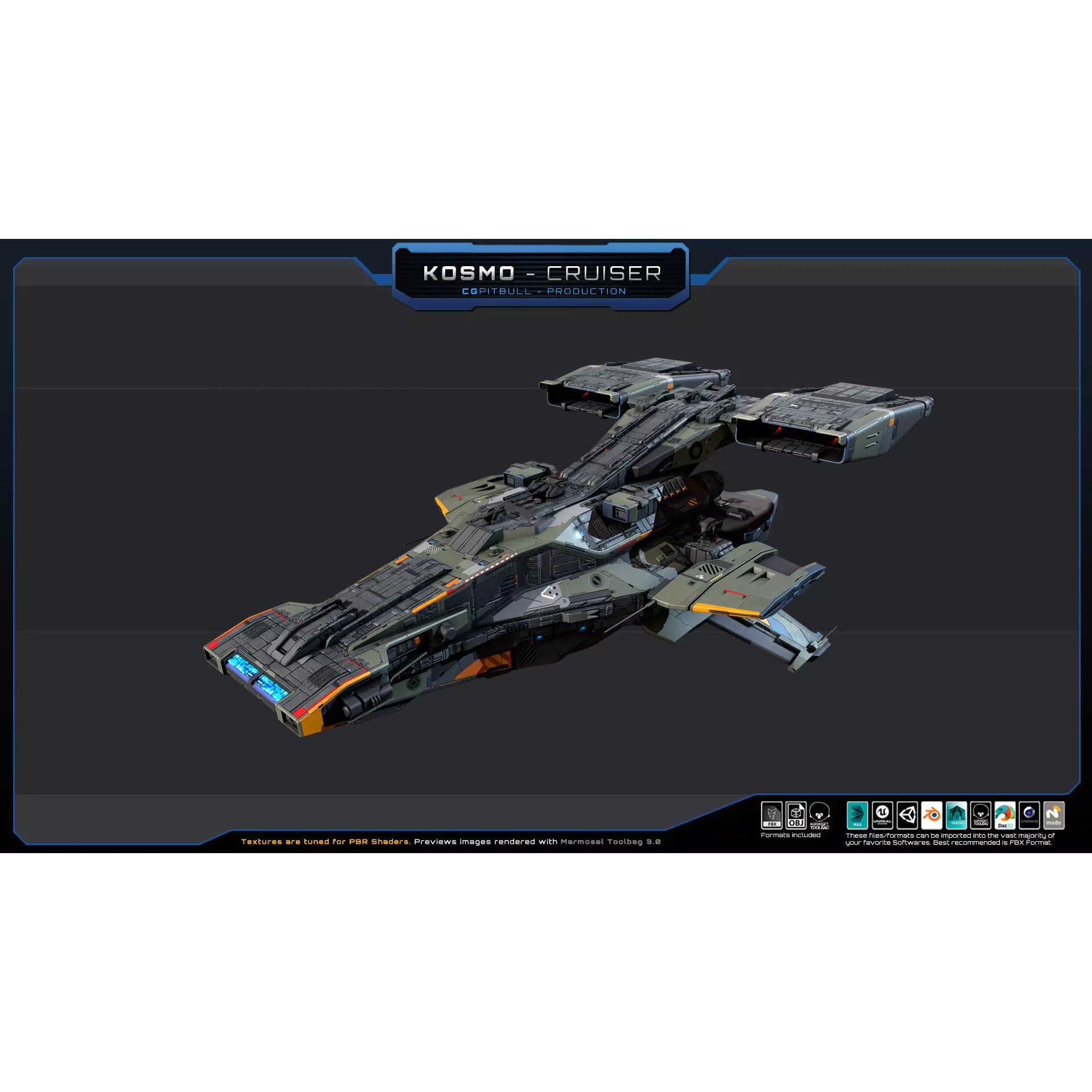 Starships Pack03 - Low-Poly Game-Ready 3D Model - View 18