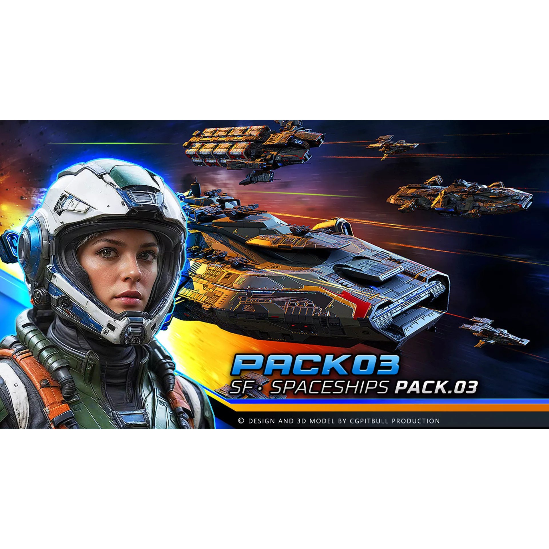 Starships Pack03 - Low-Poly Game-Ready 3D Model - View 2