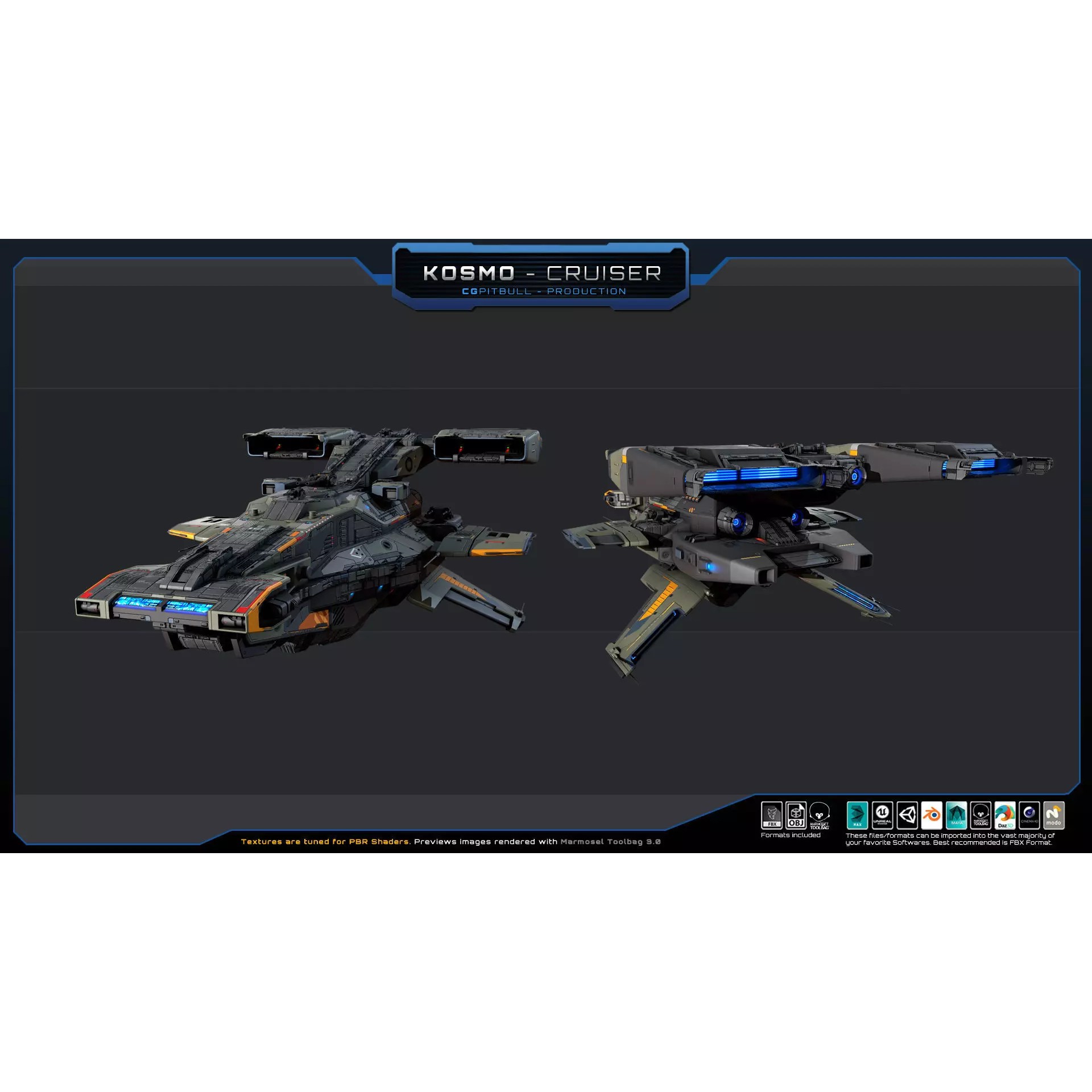 Starships Pack03 - Low-Poly Game-Ready 3D Model - View 21