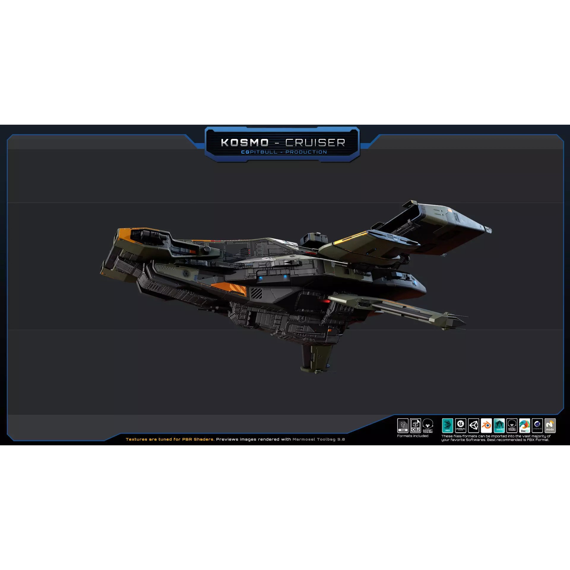 Starships Pack03 - Low-Poly Game-Ready 3D Model - View 22