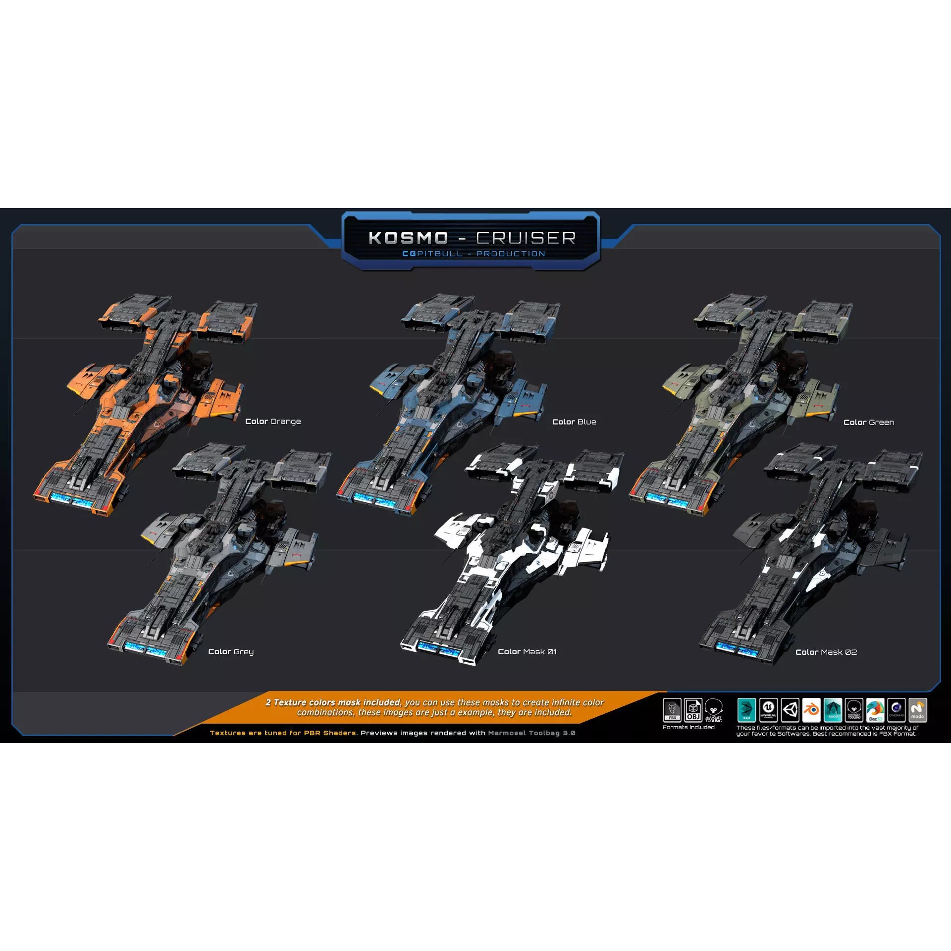 Starships Pack03 - Low-Poly Game-Ready 3D Model - View 23