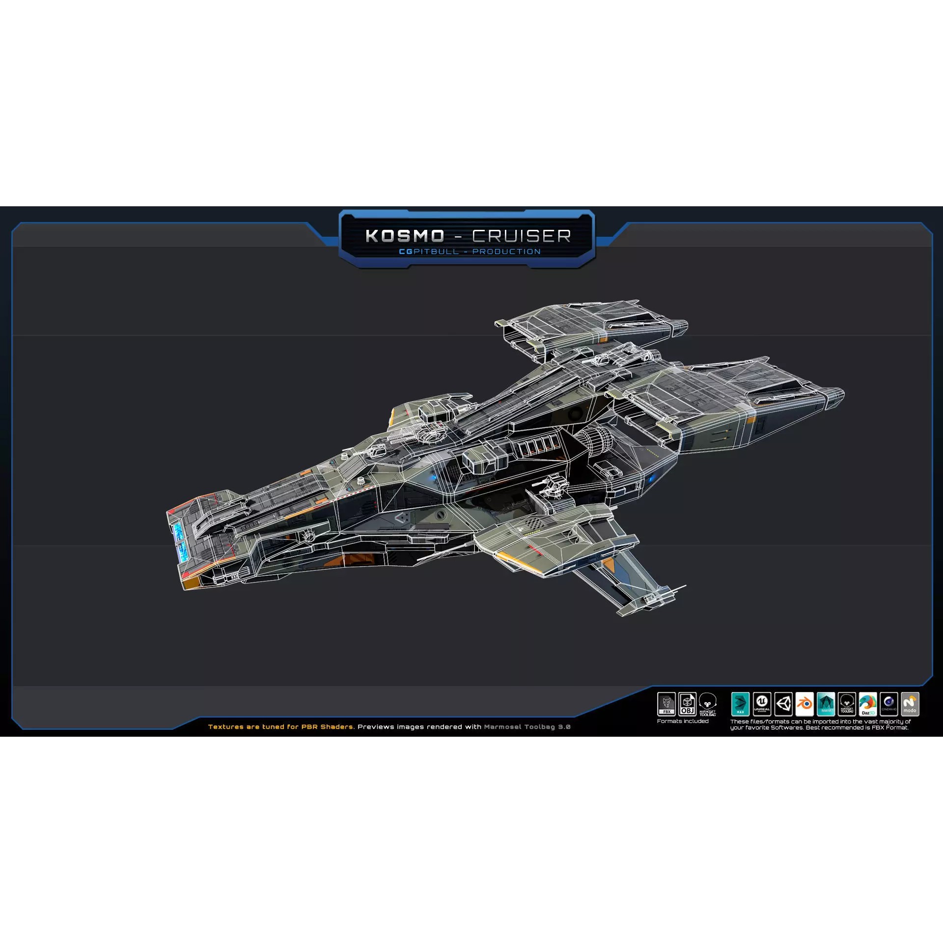 Starships Pack03 - Low-Poly Game-Ready 3D Model - View 24
