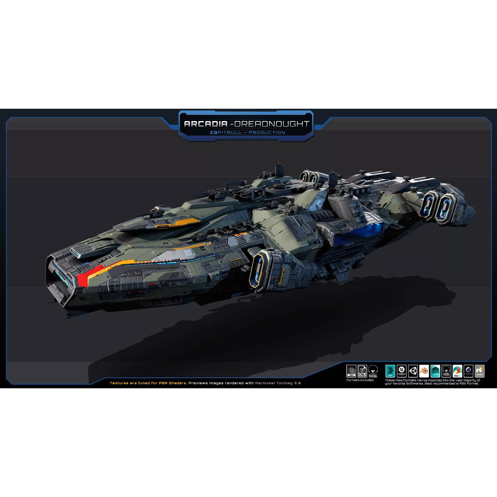 Starships Pack03 - Low-Poly Game-Ready 3D Model - View 3