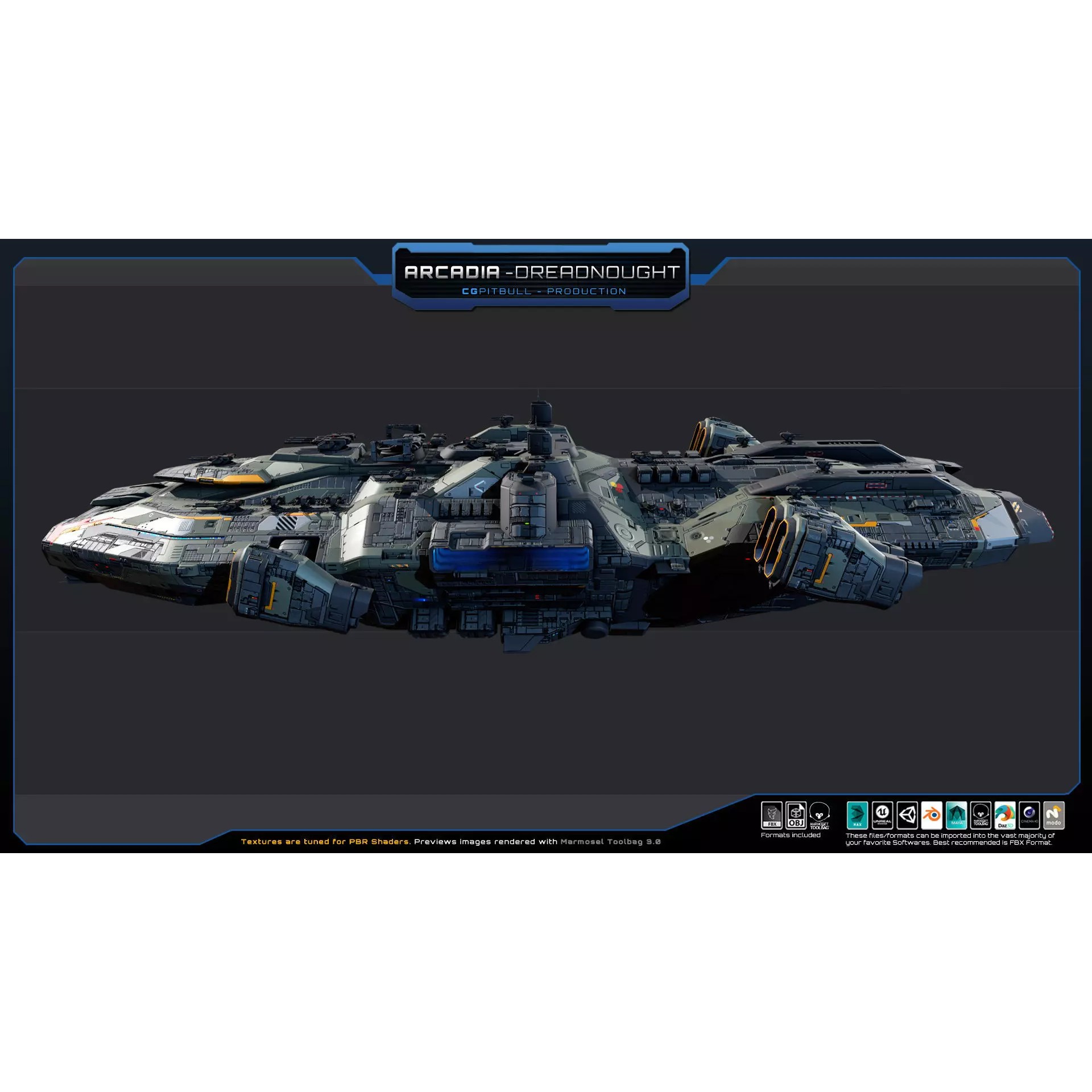 Starships Pack03 - Low-Poly Game-Ready 3D Model - View 4