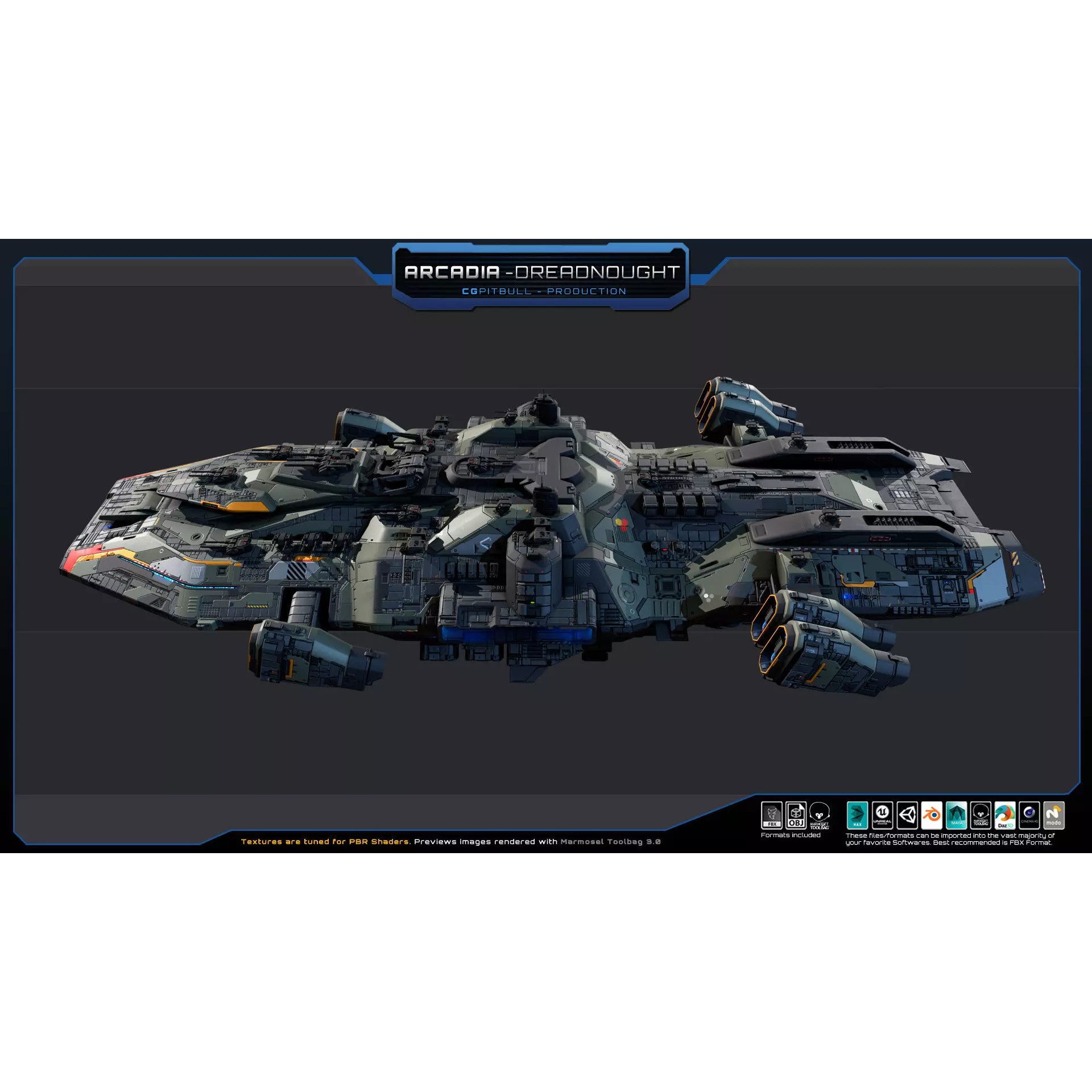 Starships Pack03 - Low-Poly Game-Ready 3D Model - View 6