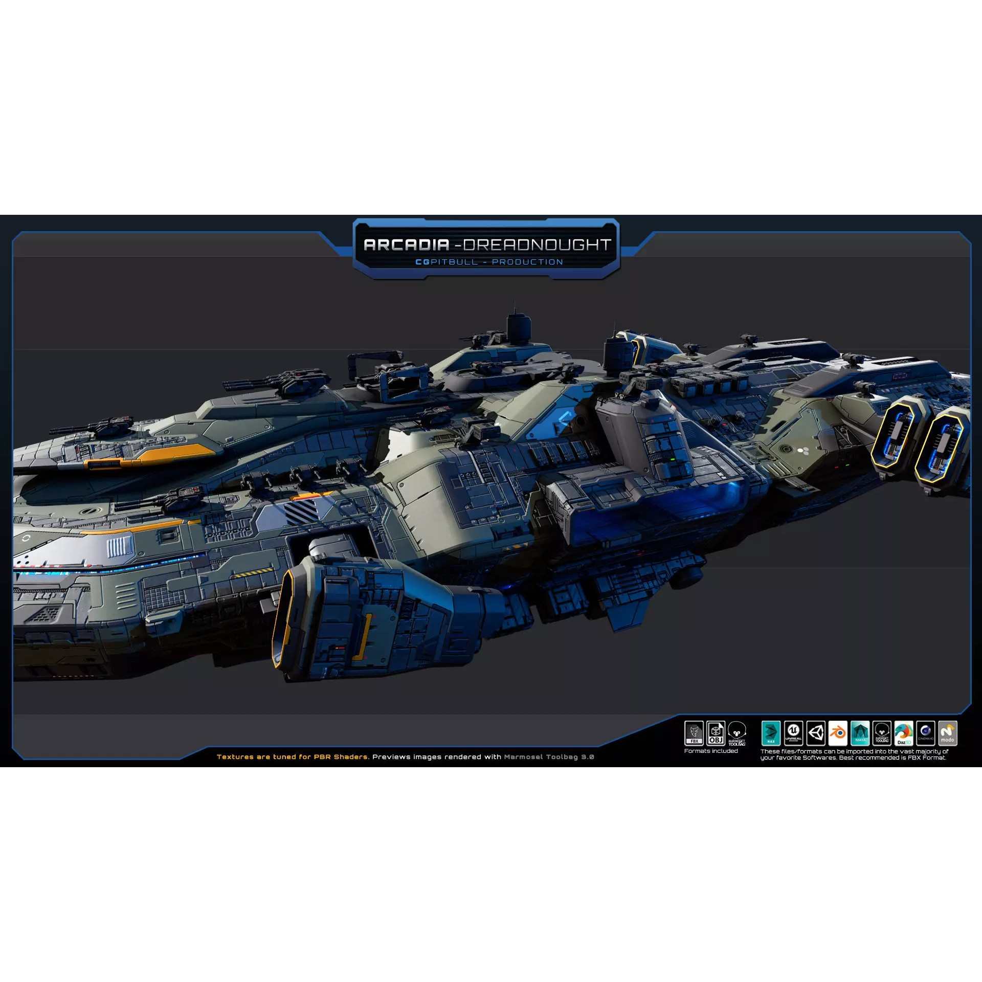 Starships Pack03 - Low-Poly Game-Ready 3D Model - View 8