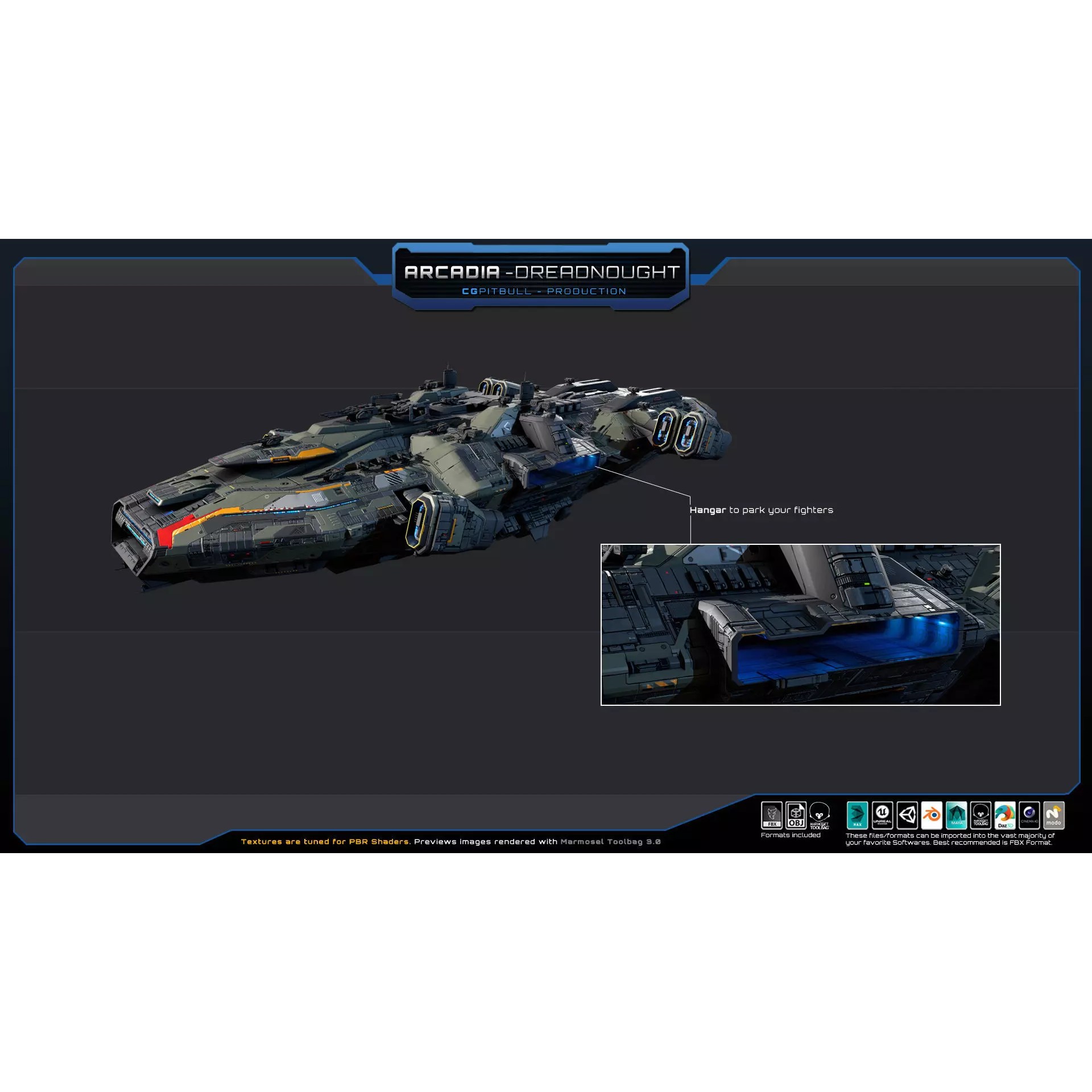 Starships Pack03 - Low-Poly Game-Ready 3D Model - View 9