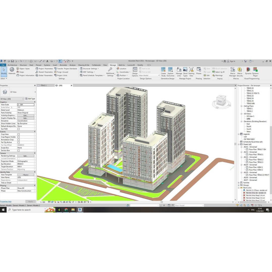 Apartment 3D Model – Architectural 25-Story Building, Revit & Lumion - View 11