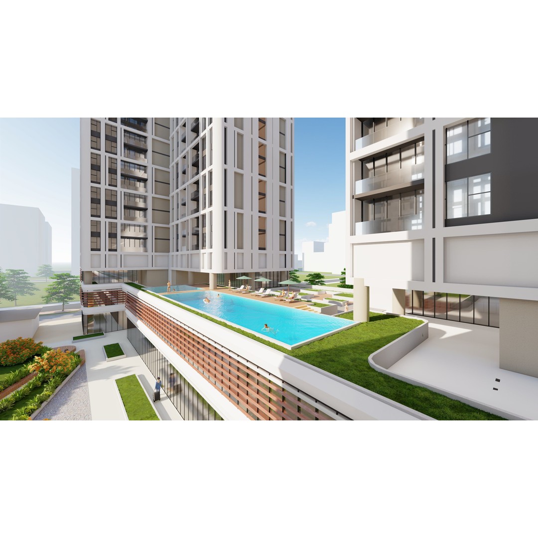 Apartment 3D Model – Architectural 25-Story Building, Revit & Lumion - View 15