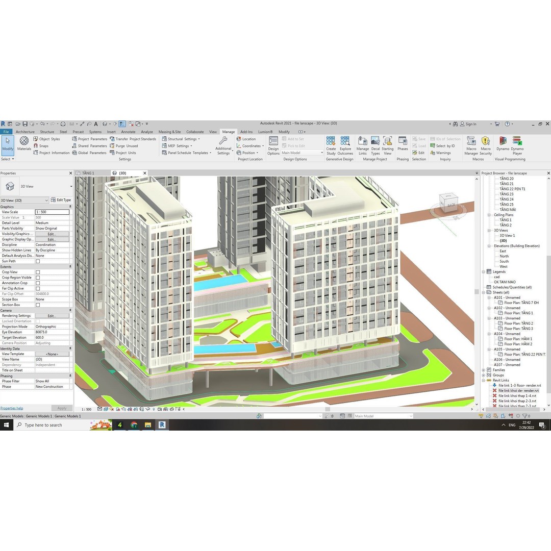 Apartment 3D Model – Architectural 25-Story Building, Revit & Lumion - View 4