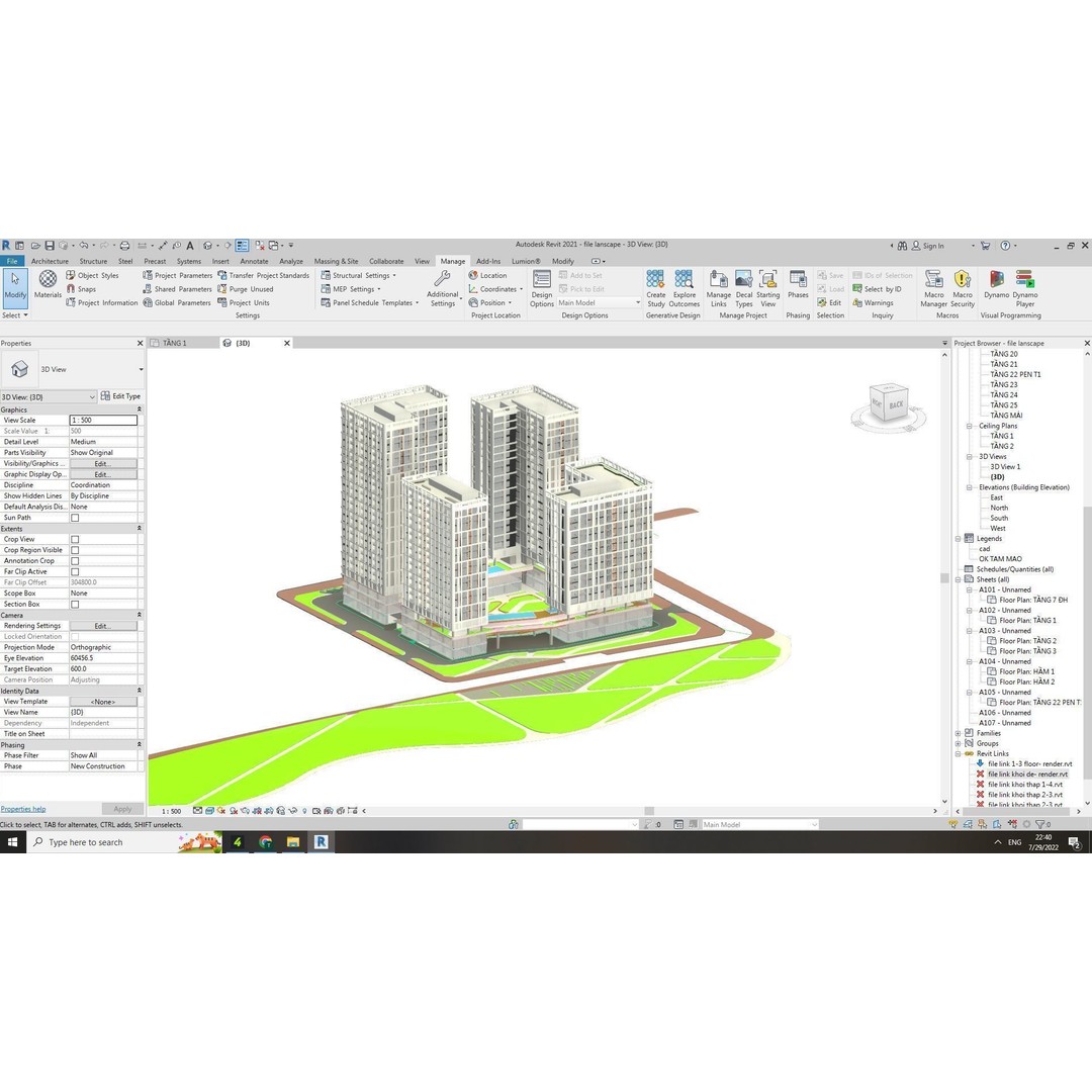 Apartment 3D Model – Architectural 25-Story Building, Revit & Lumion - View 6