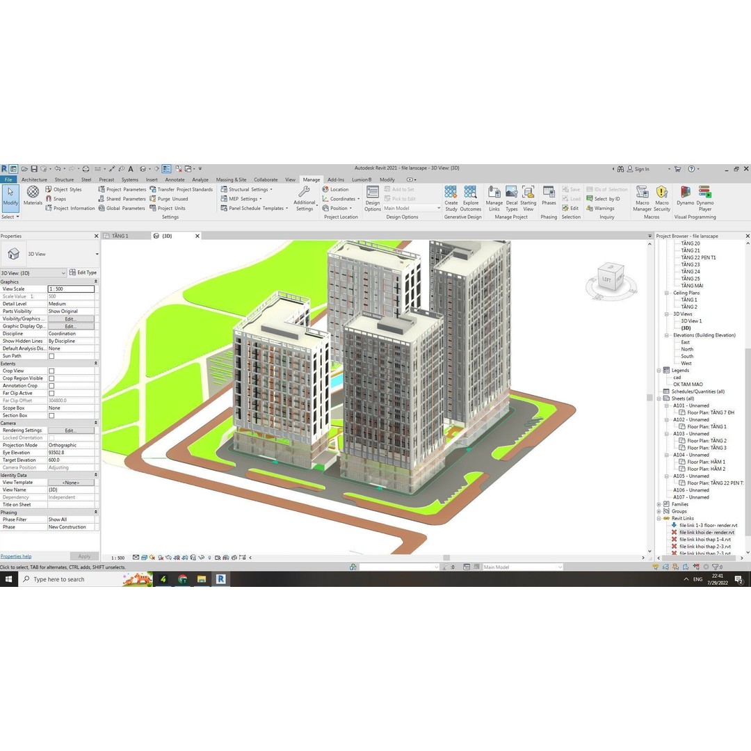 Apartment 3D Model – Architectural 25-Story Building, Revit & Lumion - View 7