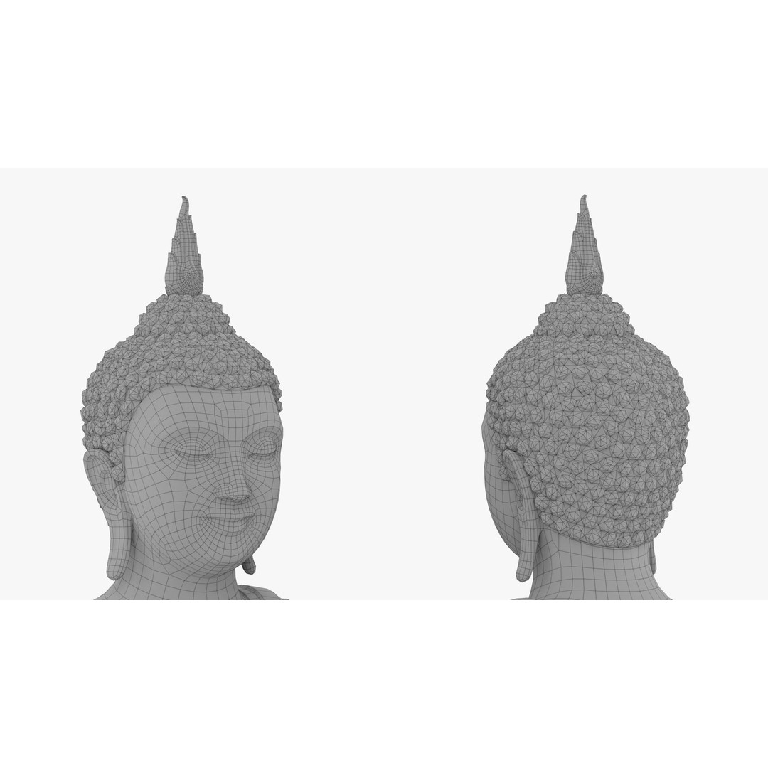 Thai Buddha Statue 3D Model – Low Poly PBR Asset for Games and Renders