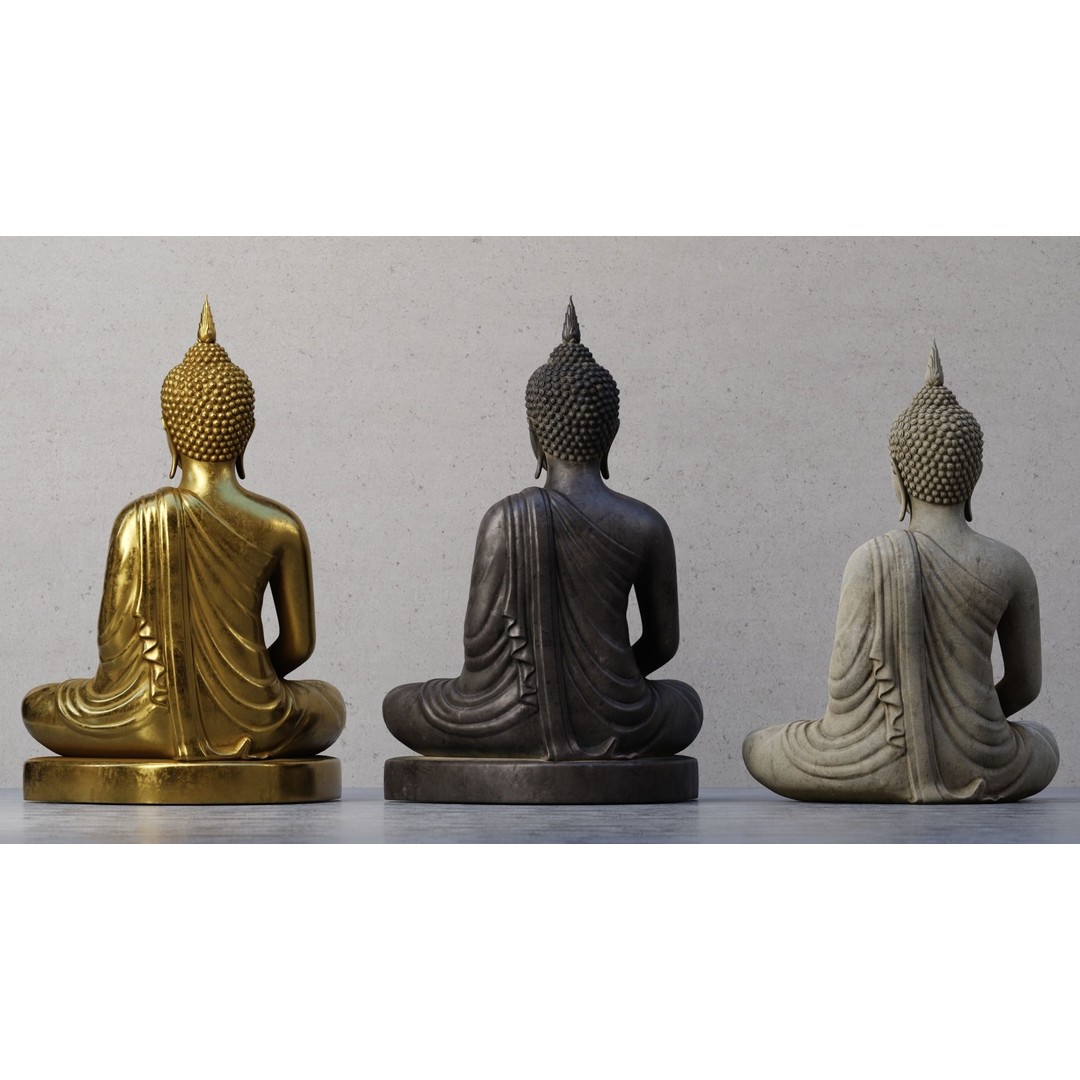 Thai Buddha Statue 3D Model – Low Poly PBR Asset for Games and Renders - View 15