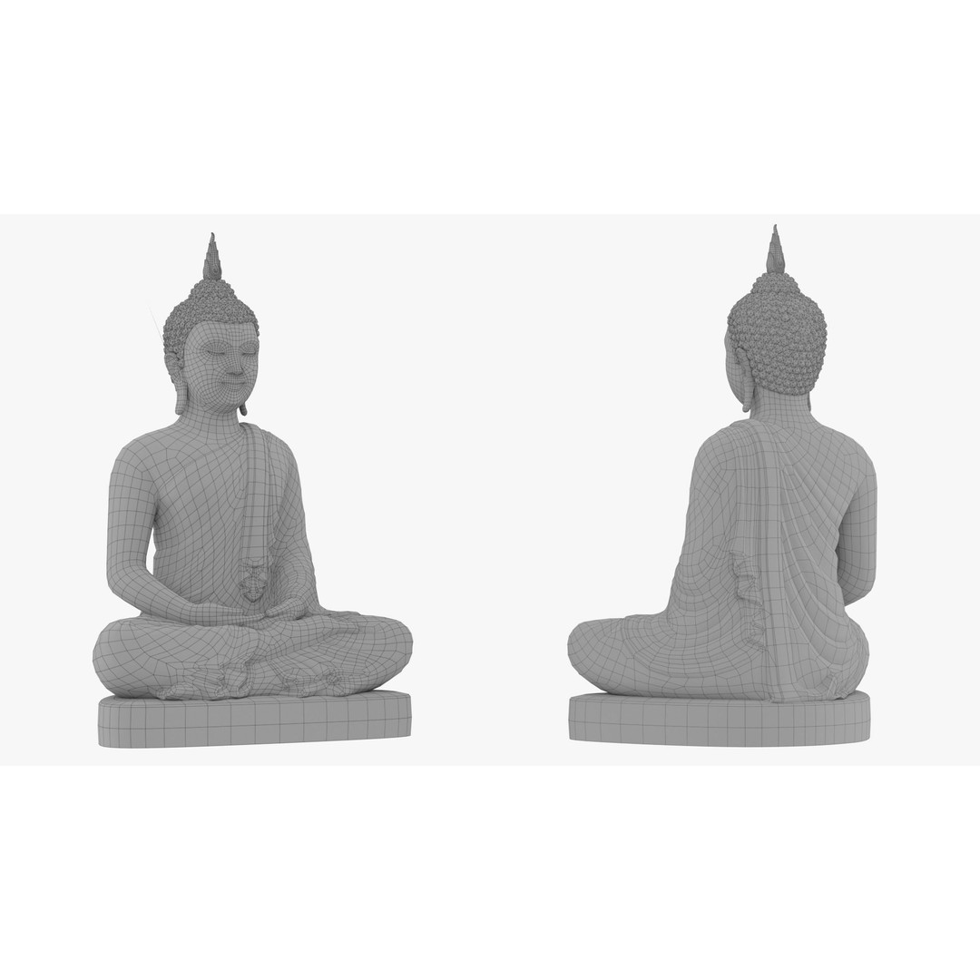 Thai Buddha Statue 3D Model – Low Poly PBR Asset for Games and Renders - View 18