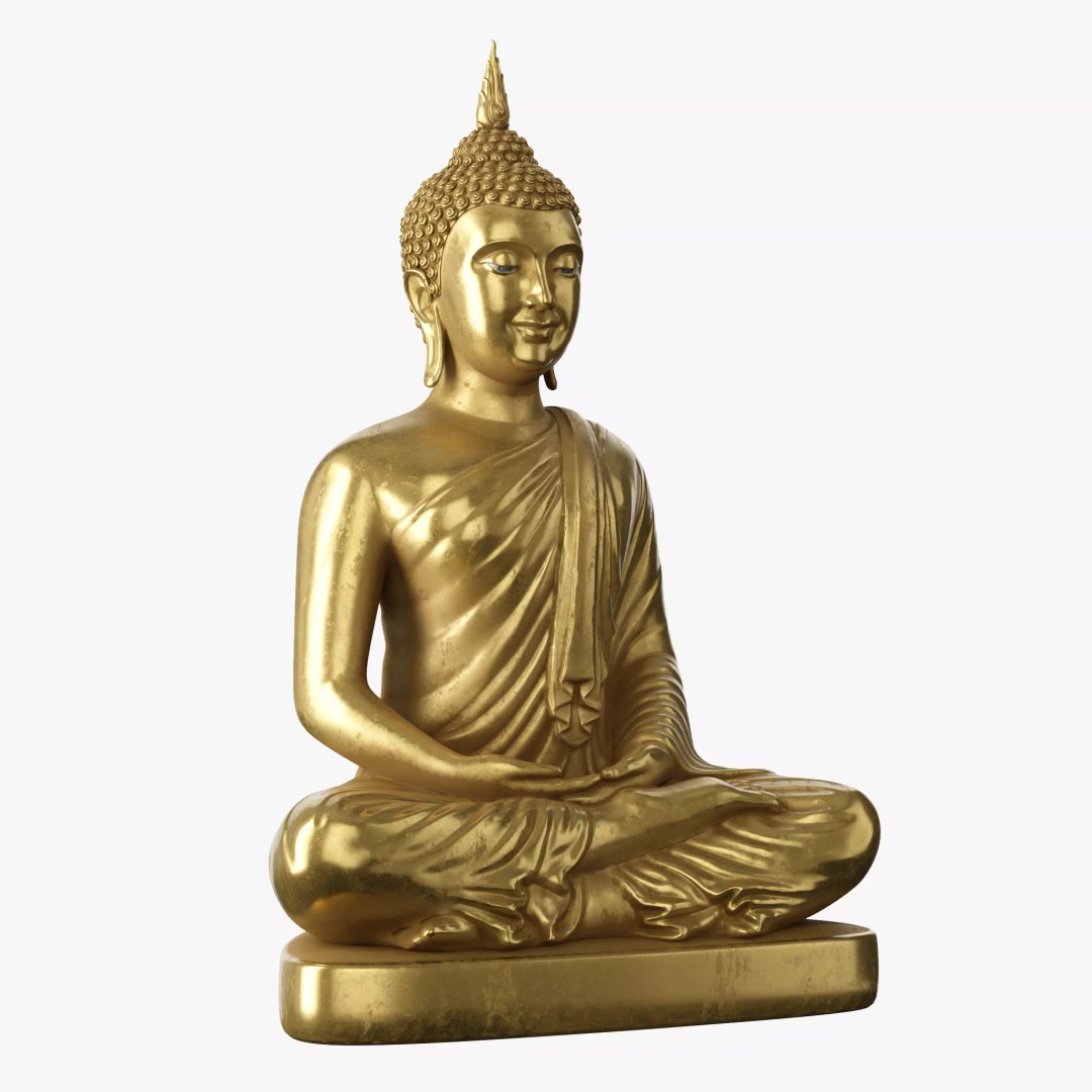 Thai Buddha Statue 3D Model – Low Poly PBR Asset for Games and Renders - View 2