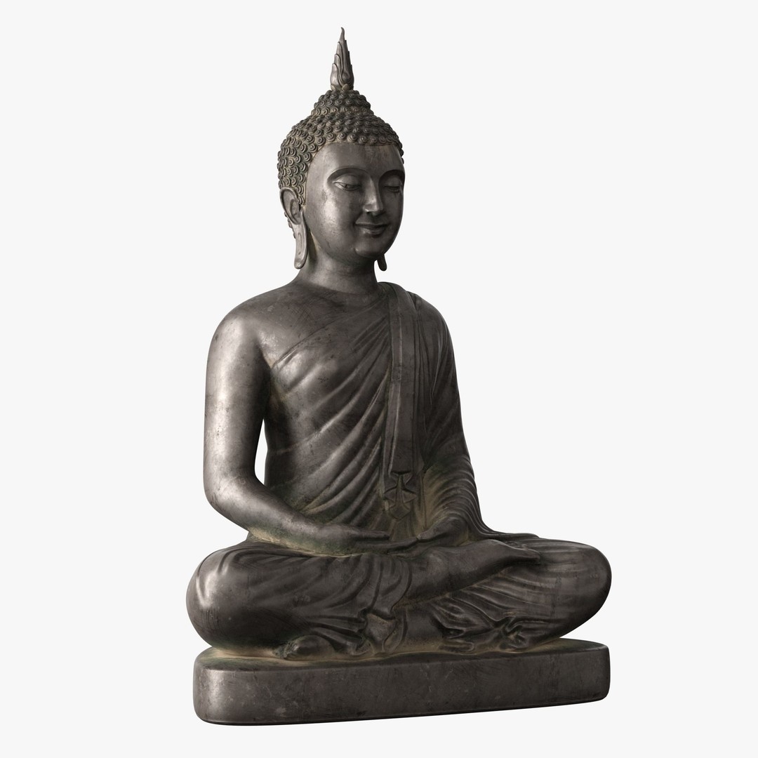 Thai Buddha Statue 3D Model – Low Poly PBR Asset for Games and Renders - View 3