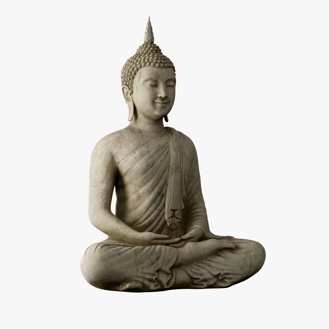 Thai Buddha Statue 3D Model – Low Poly PBR Asset for Games and Renders - View 4