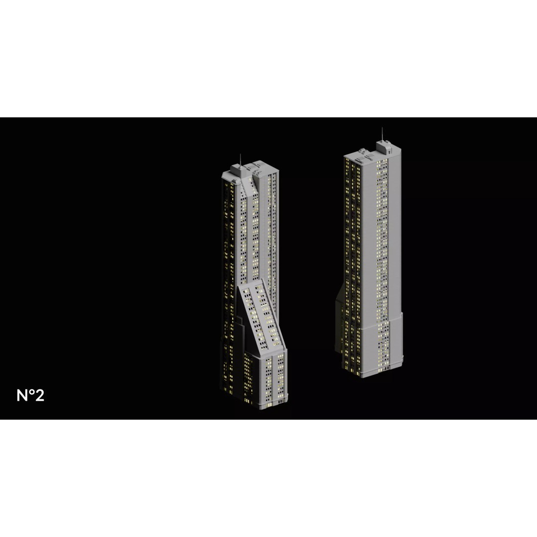 Sci-Fi Buildings 3D Model – Cyberpunk Style Low-Poly Pack, Blender & FBX - View 15