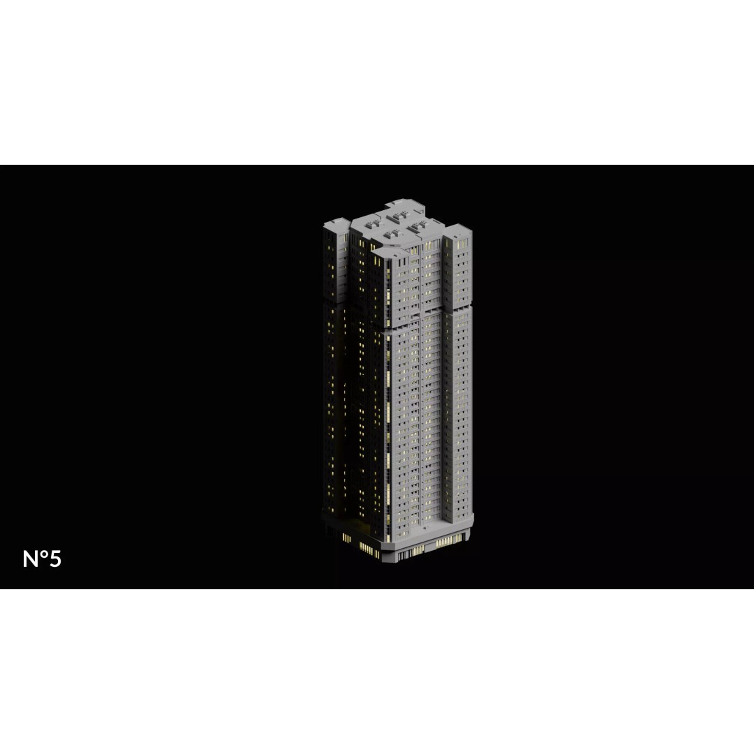 Sci-Fi Buildings 3D Model – Cyberpunk Style Low-Poly Pack, Blender & FBX - View 18