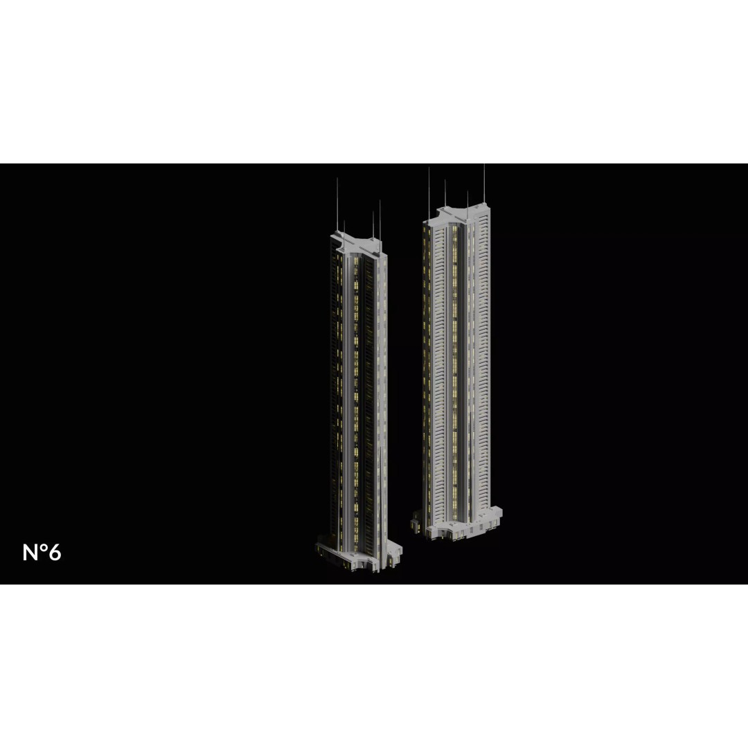 Sci-Fi Buildings 3D Model – Cyberpunk Style Low-Poly Pack, Blender & FBX - View 19