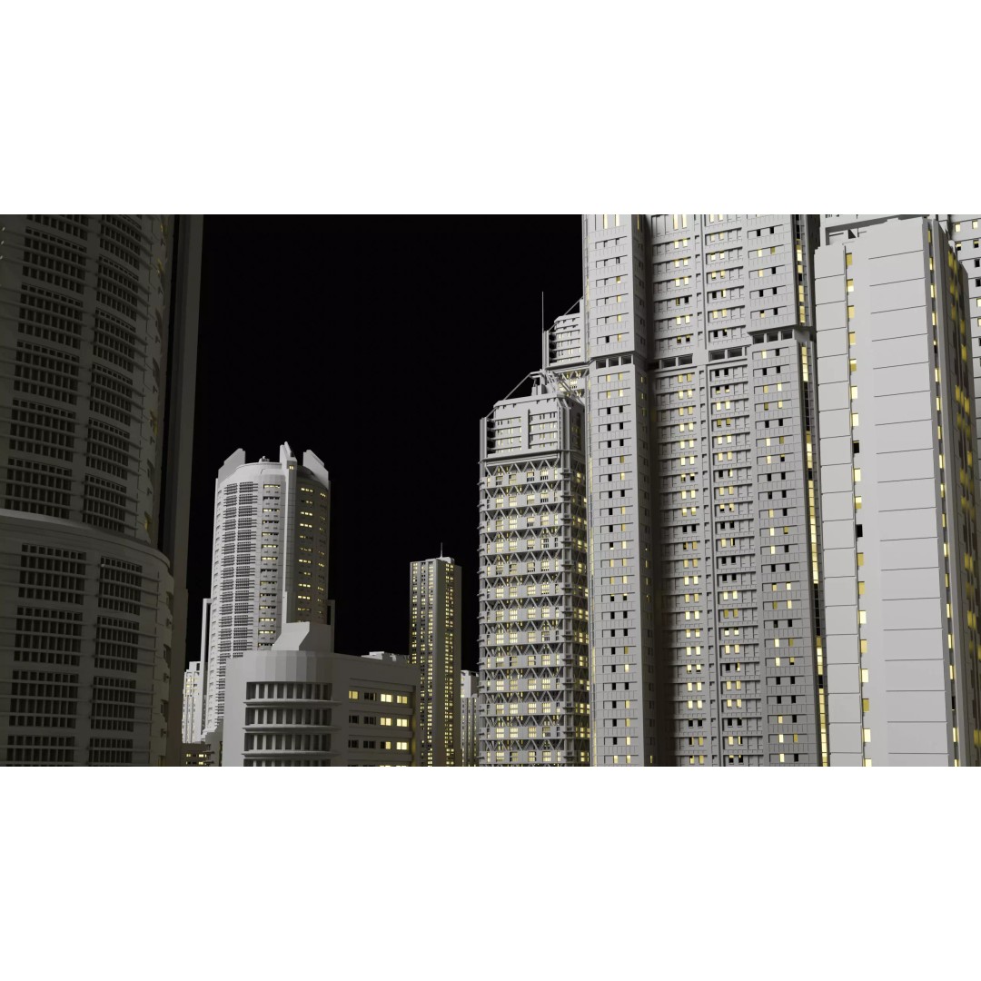 Sci-Fi Buildings 3D Model – Cyberpunk Style Low-Poly Pack, Blender & FBX - View 7