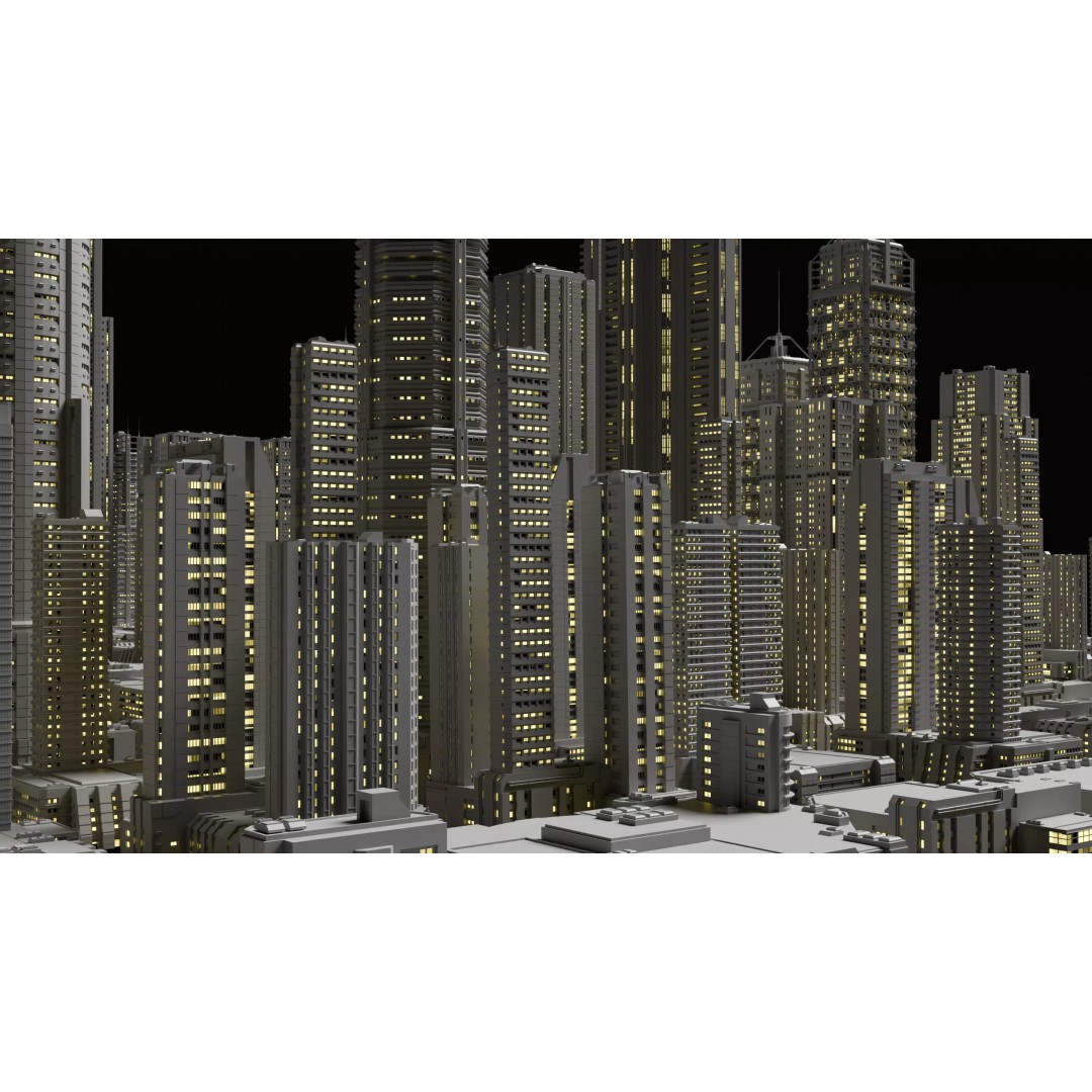 Sci-Fi Buildings 3D Model – Cyberpunk Style Low-Poly Pack, Blender & FBX - View 8