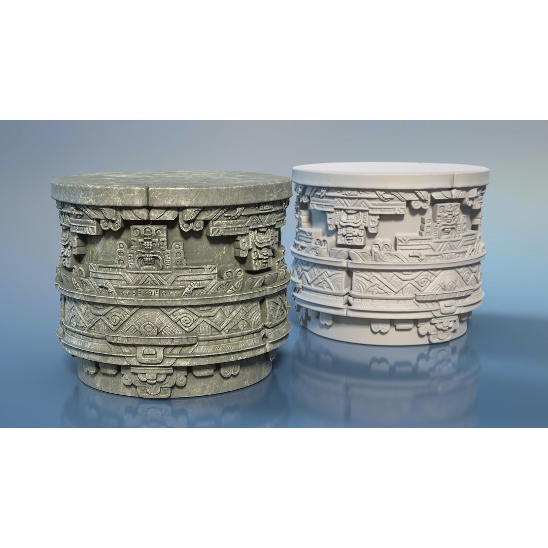 Mayan Pillar Temple 3D Model – High Poly Architectural Asset, FBX - View 25