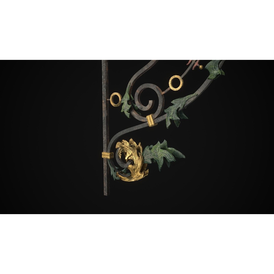 Victorian Street Light Cat 3D Model – Low Poly Game Asset, FBX - View 10