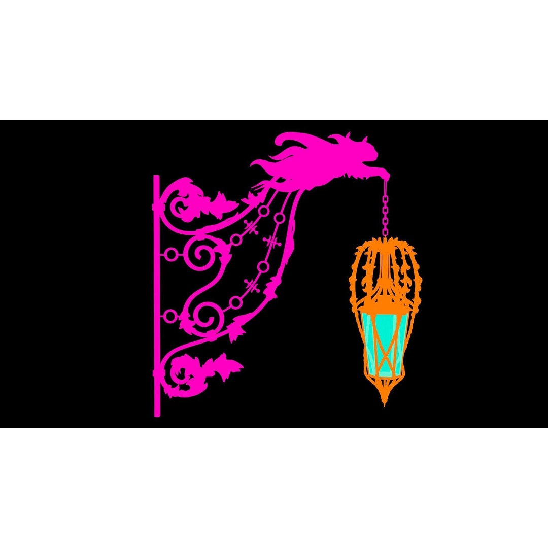 Victorian Street Light Cat 3D Model – Low Poly Game Asset, FBX - View 21