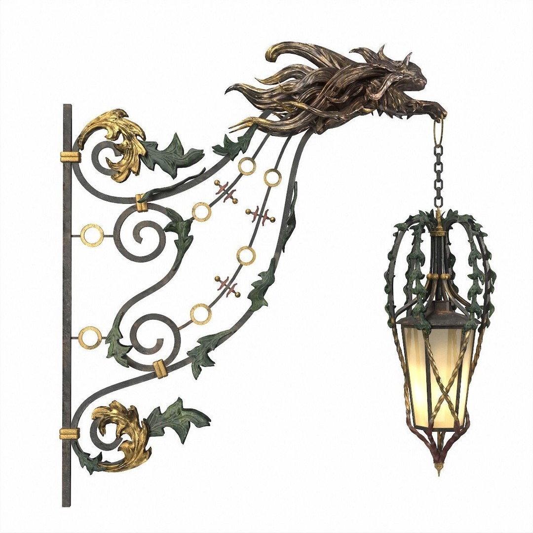 Victorian Street Light Cat 3D Model – Low Poly Game Asset, FBX - View 25