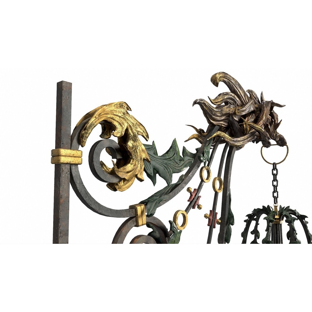 Victorian Street Light Cat 3D Model – Low Poly Game Asset, FBX - View 30