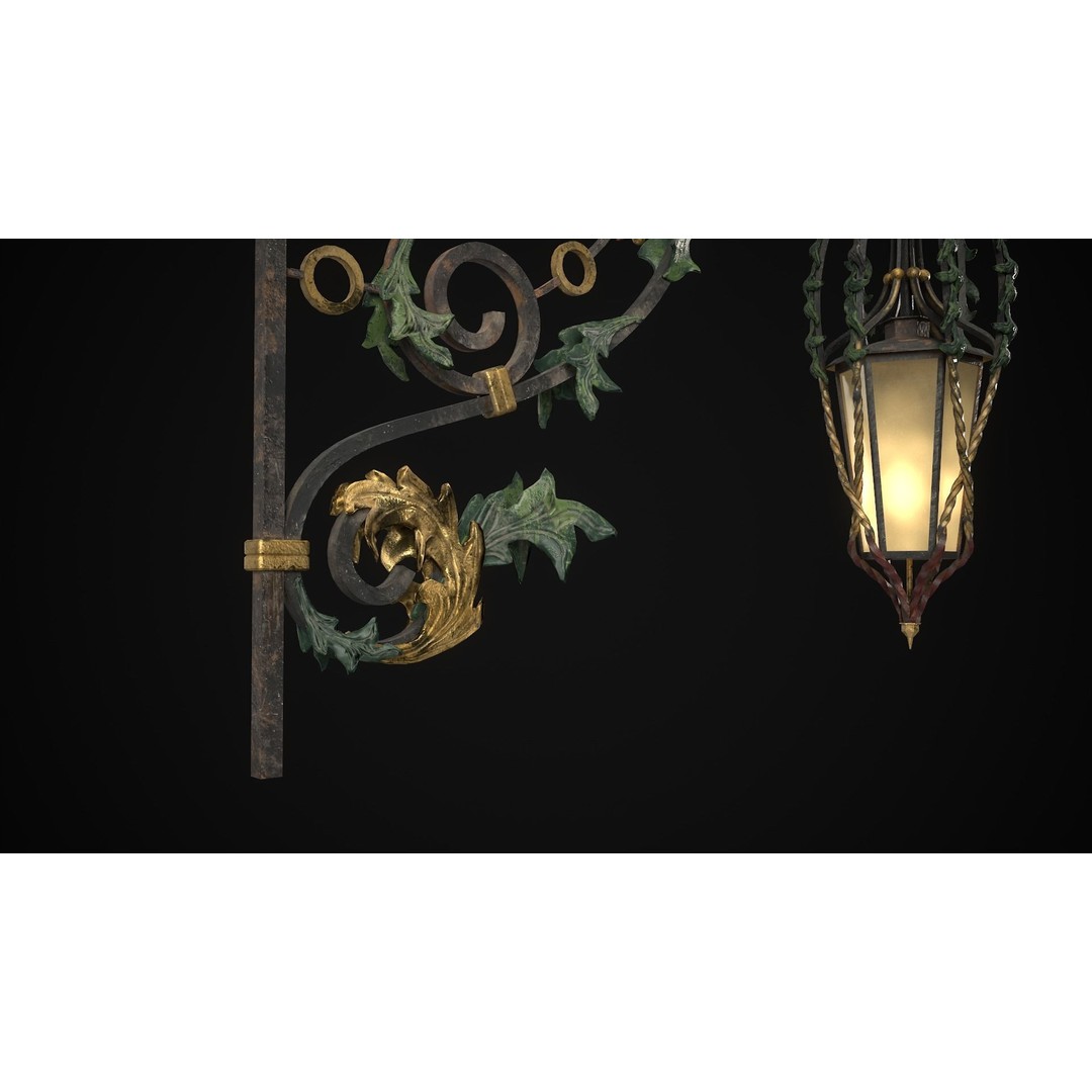 Victorian Street Light Cat 3D Model – Low Poly Game Asset, FBX - View 6