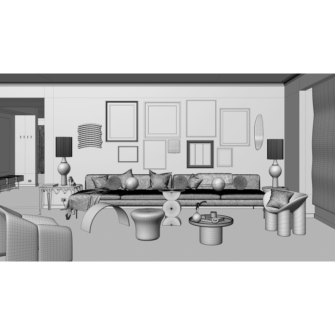 Caulfield North Interior Scene 3D Model – Modern Design, C4D, PBR - View 12