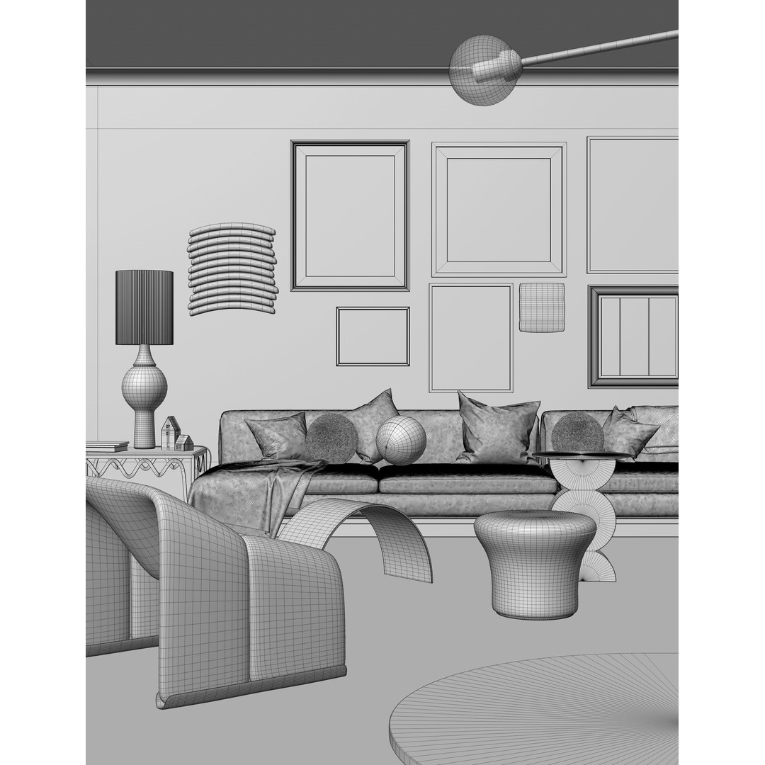 Caulfield North Interior Scene 3D Model – Modern Design, C4D, PBR - View 14