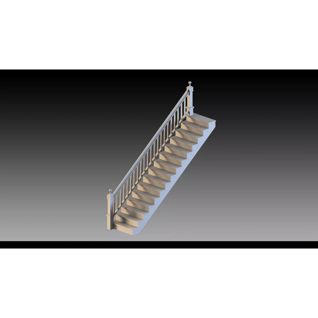 Luxury Grand Classic Staircase 3D Model – Timeless Design, FBX & Blender