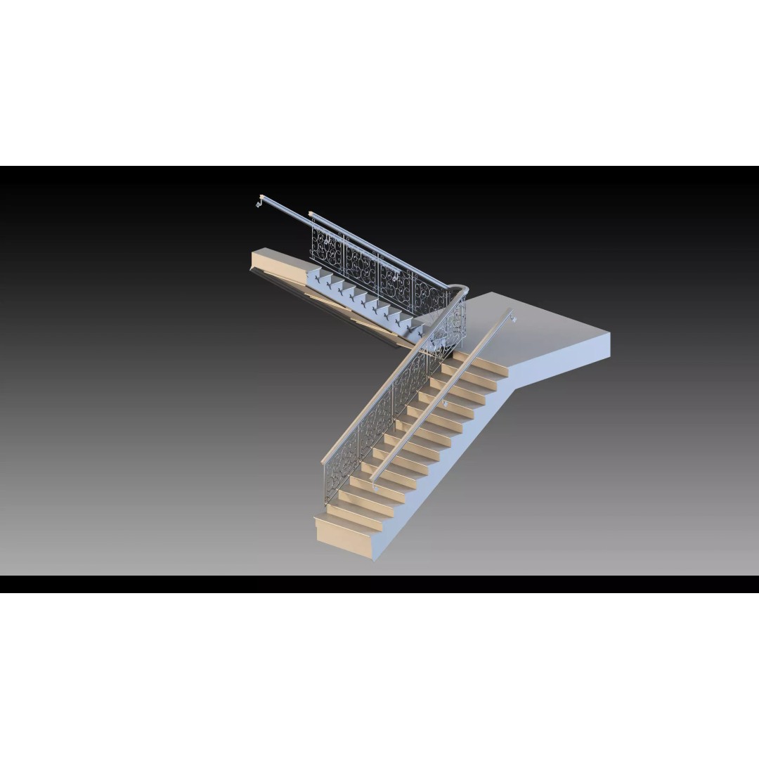 Luxury Grand Classic Staircase 3D Model – Timeless Design, FBX & Blender - View 14