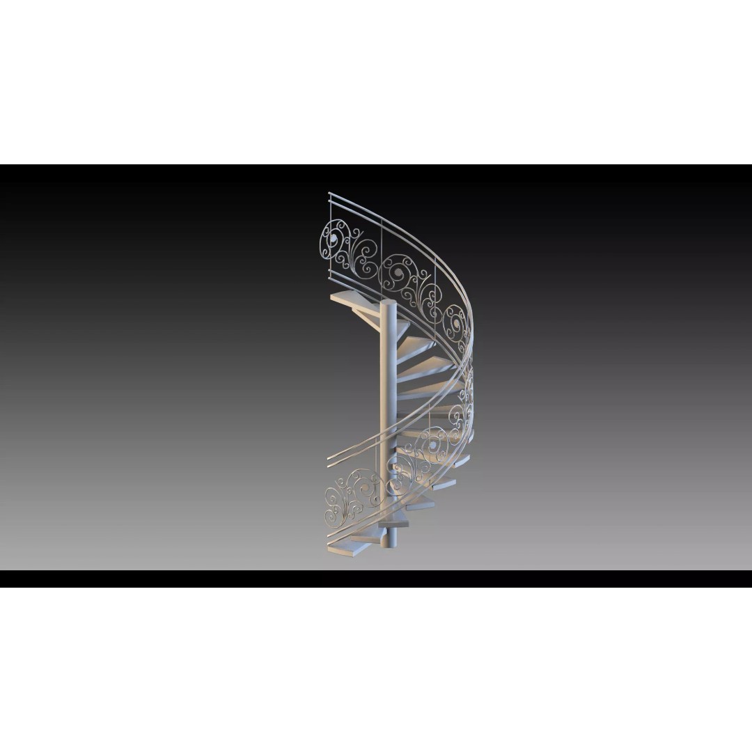 Luxury Grand Classic Staircase 3D Model – Timeless Design, FBX & Blender - View 7