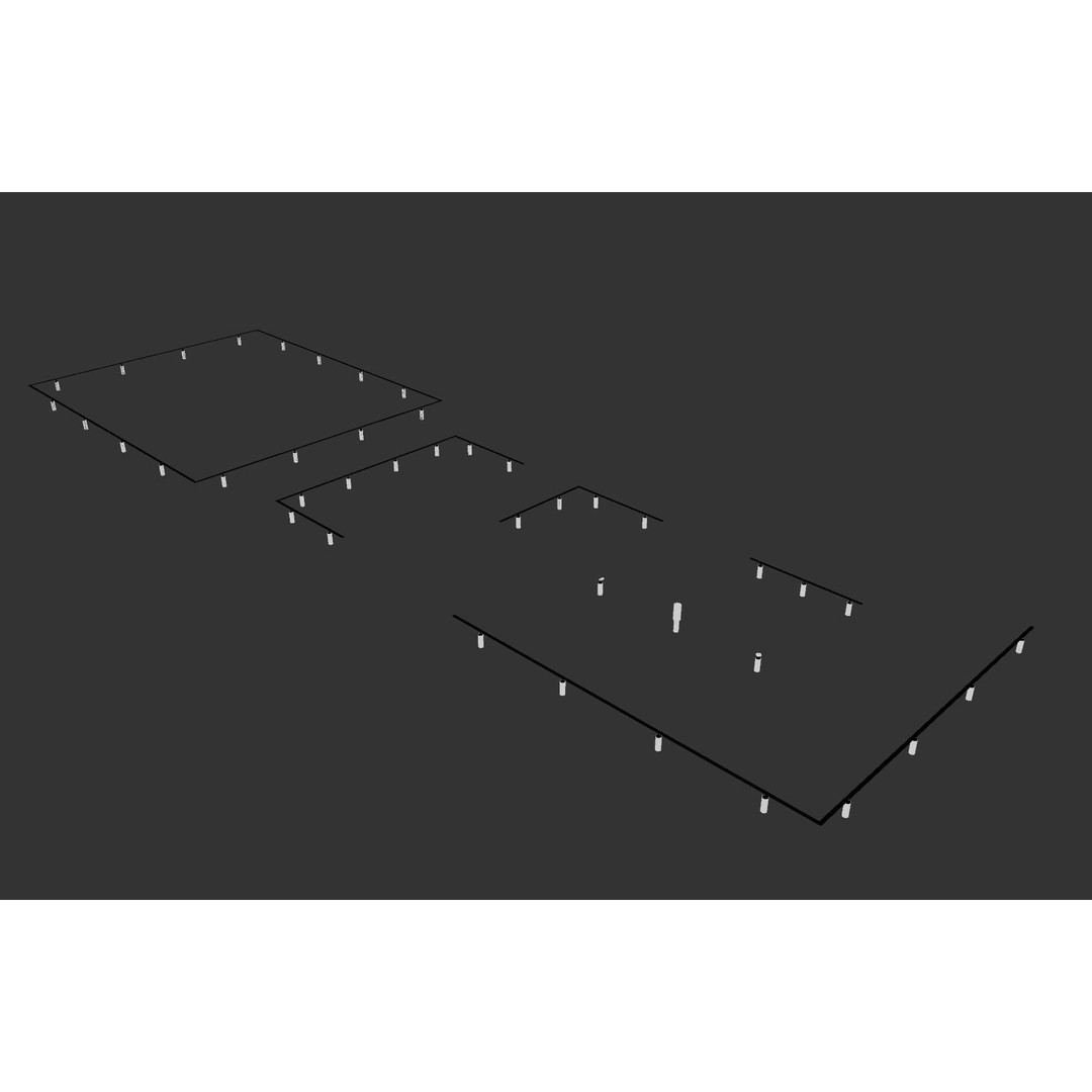 Spot Set 3D Model – Modern Ceiling Lighting for Cinema 4D, V-Ray, Corona