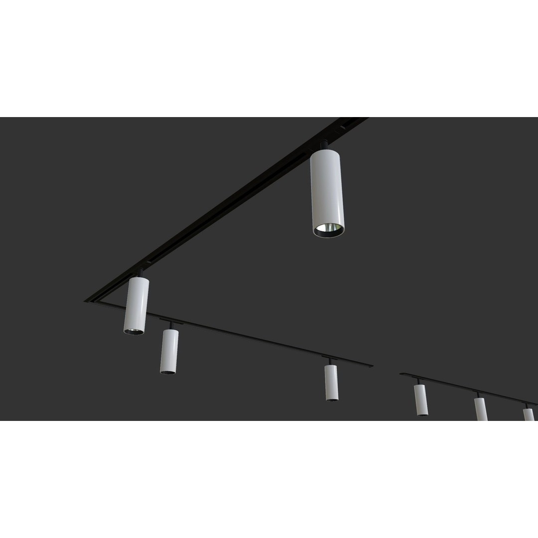 Spot Set 3D Model – Modern Ceiling Lighting for Cinema 4D, V-Ray, Corona - View 9