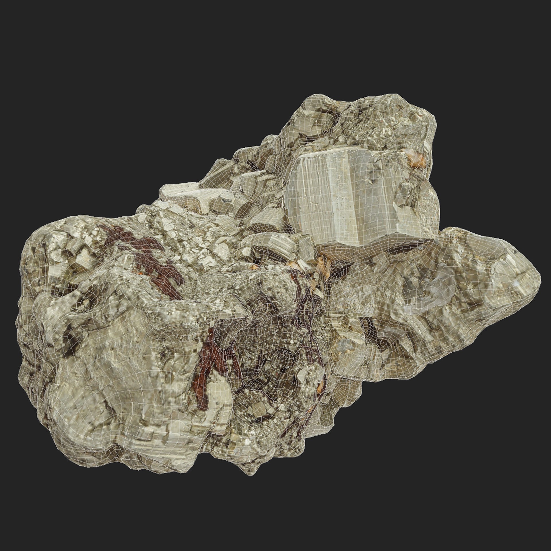 Pyrite - Low-Poly Game-Ready 3D Model - View 8