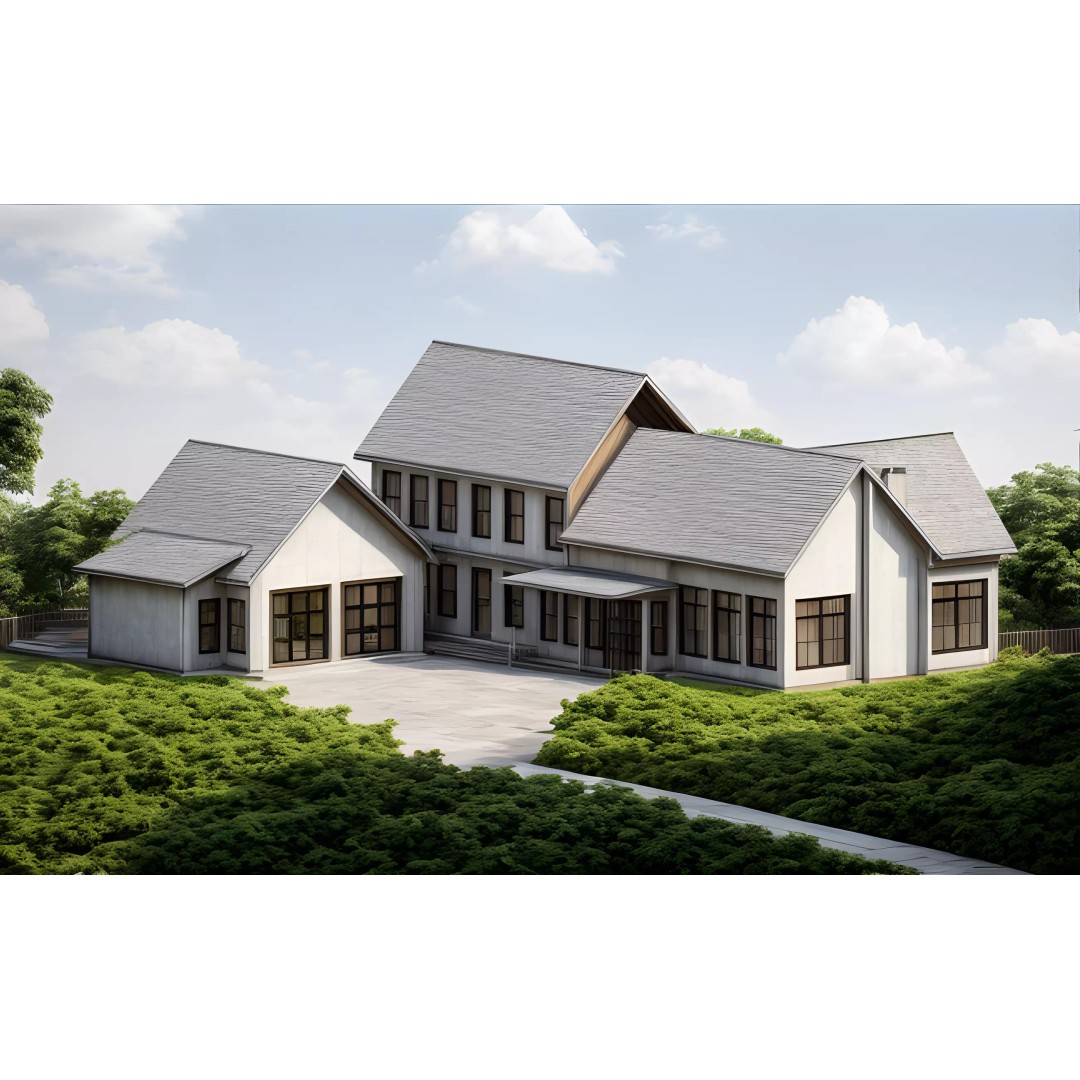 Two-Storey Wood House 3D Model – Modern Revit Architecture, FBX - View 2