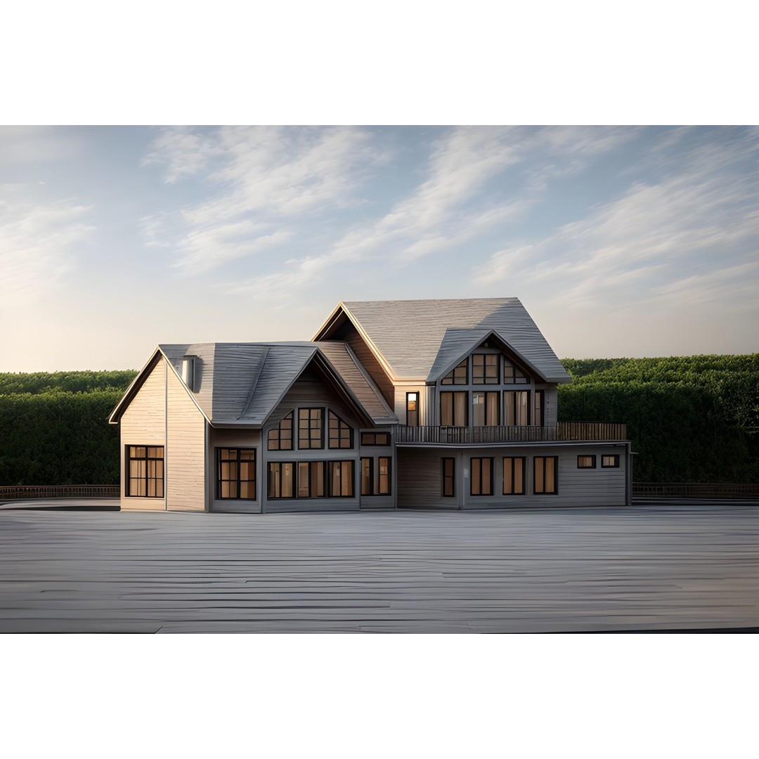 Two-Storey Wood House 3D Model – Modern Revit Architecture, FBX - View 3