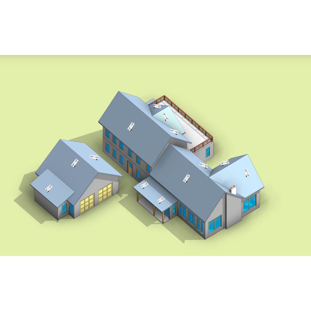 Two-Storey Wood House 3D Model – Modern Revit Architecture, FBX - View 7