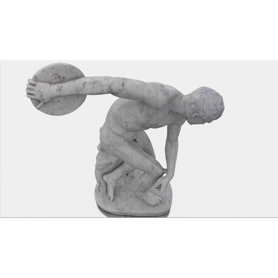Miron Discobolus 3D Model – Classical Greek Sculpture, PBR Textures - View 10