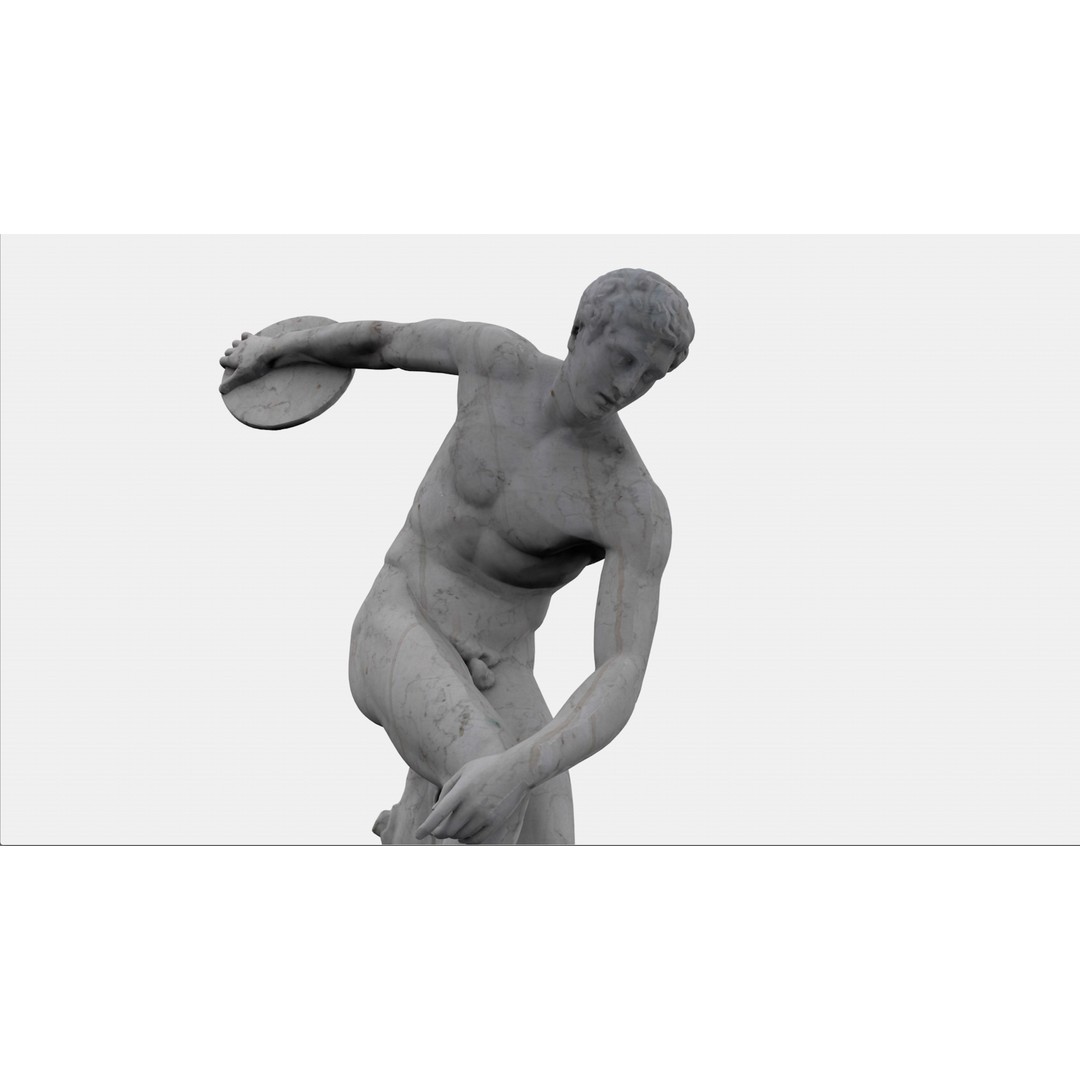 Miron Discobolus 3D Model – Classical Greek Sculpture, PBR Textures - View 11