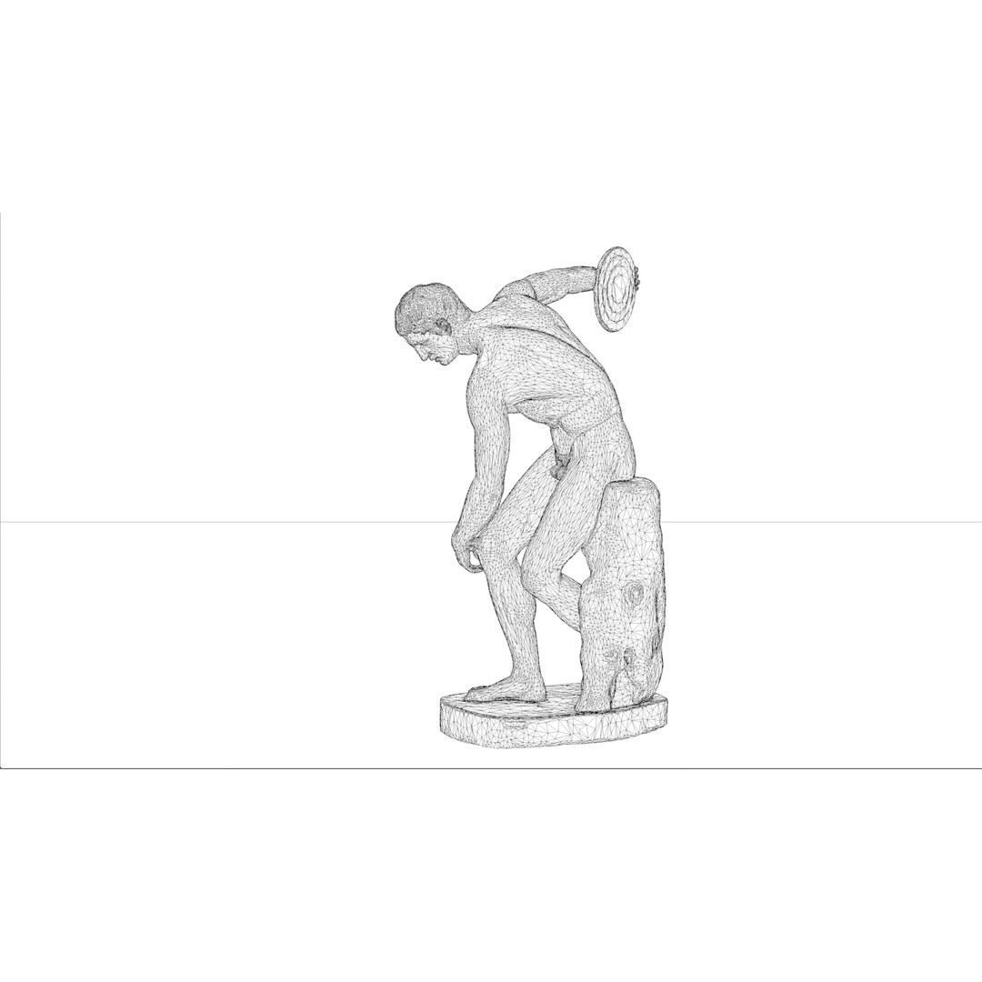 Miron Discobolus 3D Model – Classical Greek Sculpture, PBR Textures - View 14