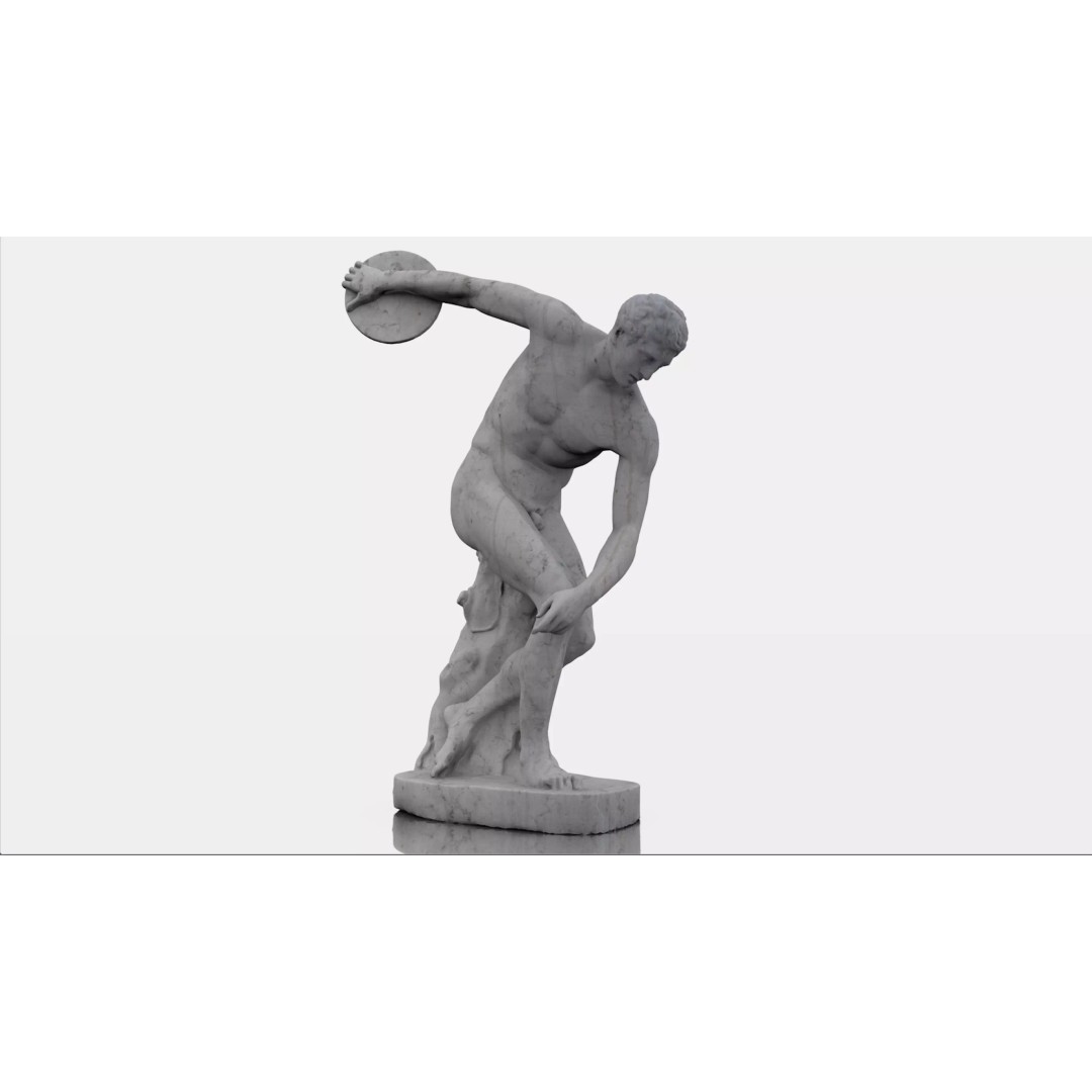 Miron Discobolus 3D Model – Classical Greek Sculpture, PBR Textures - View 2