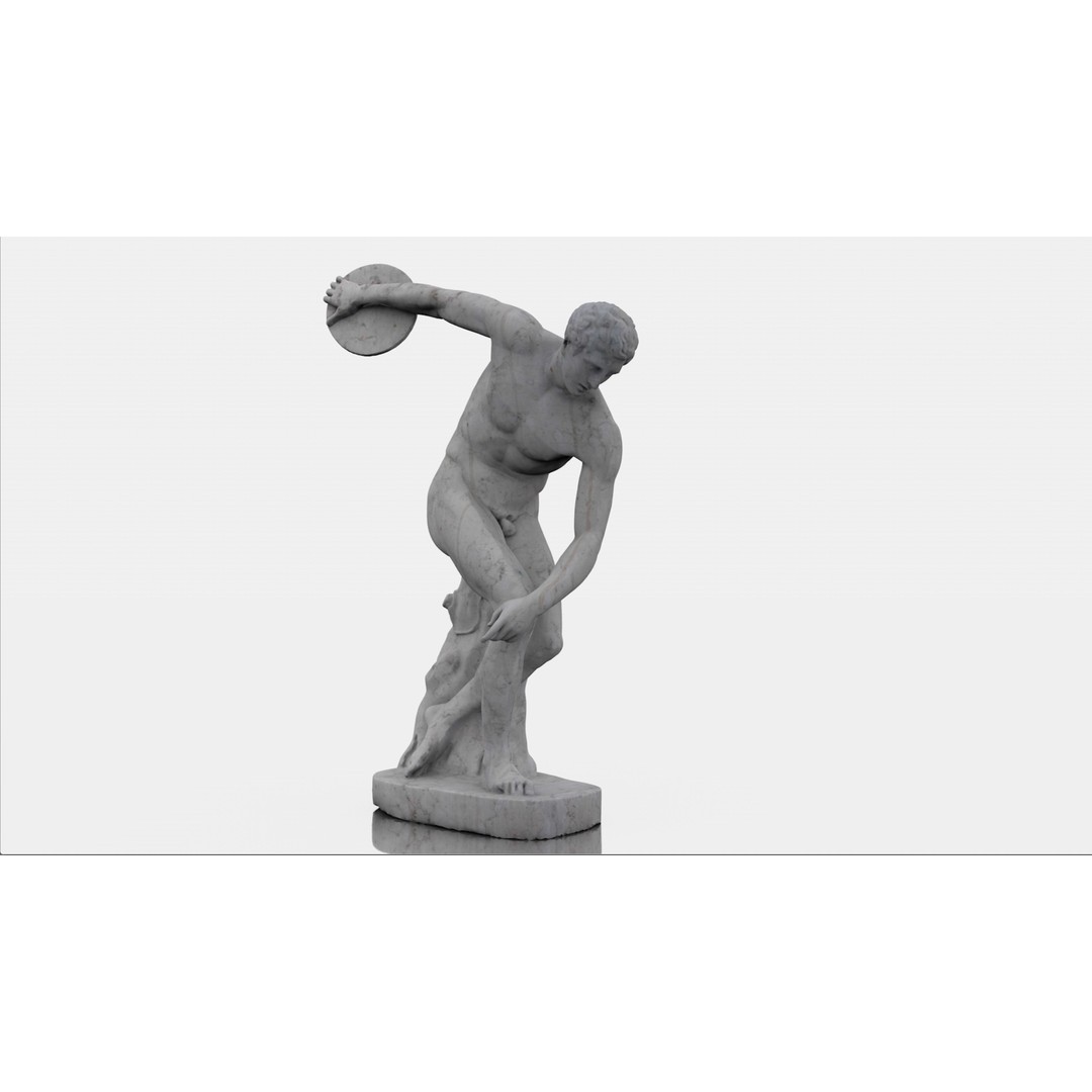 Miron Discobolus 3D Model – Classical Greek Sculpture, PBR Textures - View 3